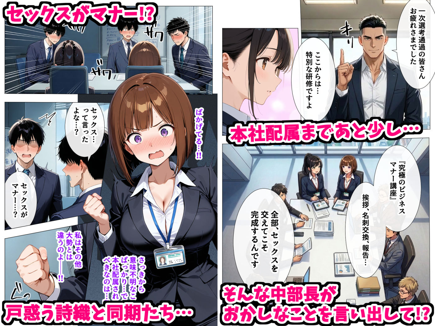 セックスはビジネスマナー！？新入社員を生ハメ中出し研修〜オフィスではセックスが新しい挨拶と評価基準になりました〜_003